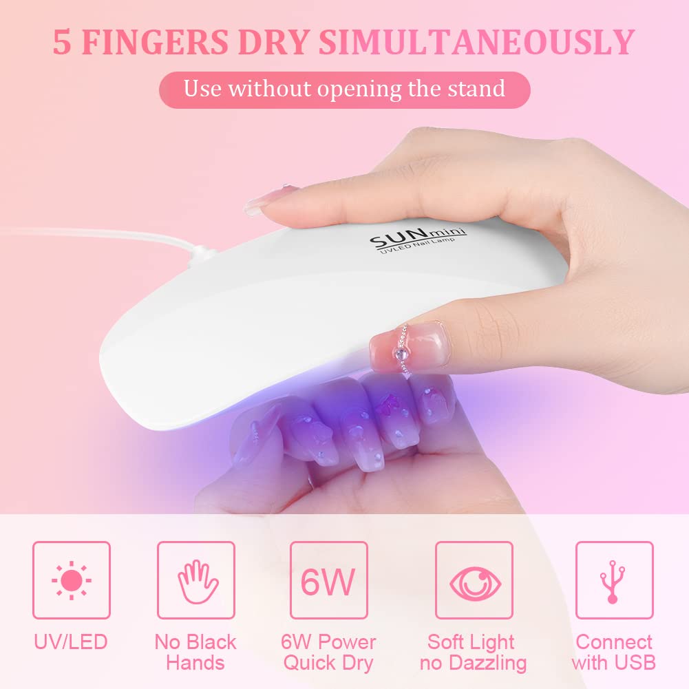 Portable 6 LED UV Nail Lamp 6W - Uv Led Lamp Printer ulasan dan harga