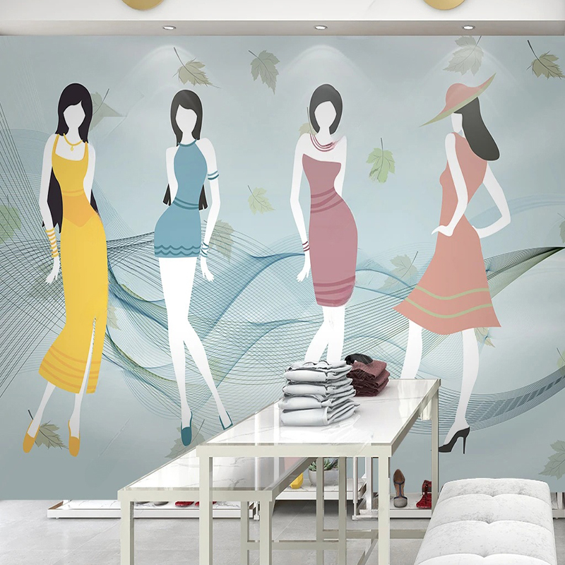 Custom Mural Modern fFresh Sho - Commercial Wallpaper Printing ulasan dan harga