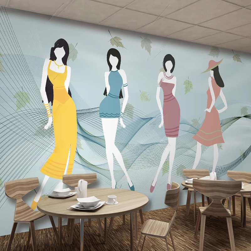 Custom Mural Modern fFresh Sho - Commercial Wallpaper Printing ulasan dan harga