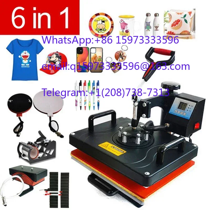 Combined 6 In 1 Heating Press  - Commercial Printing Press Machine ulasan dan harga
