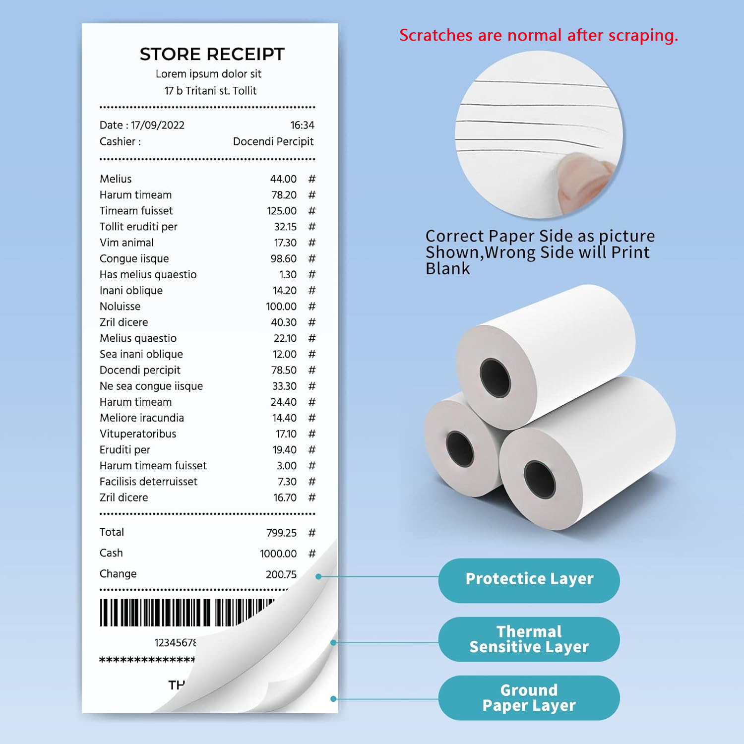 80MM Thermal Receipt Paper 3/6 - Commercial Printing Services ulasan dan harga