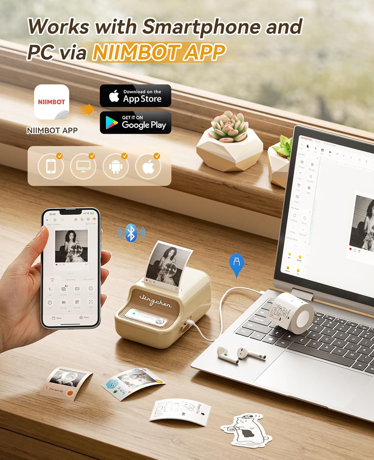 300DPI Wireless Niimbot B21 Pr - Commercial Photo Printer ulasan dan harga