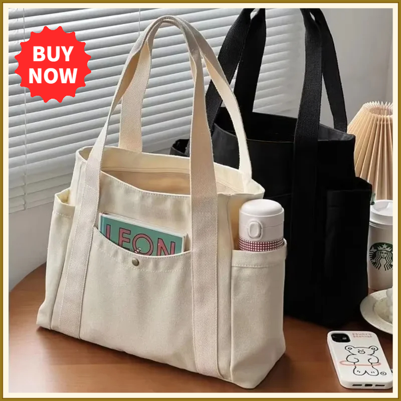 Large Capacity Canvas Tote Bag - Commercial Printing Books ulasan dan harga