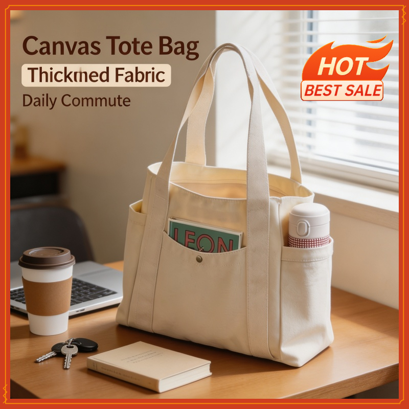 Large Capacity Canvas Tote Bag - Commercial Printing Books ulasan dan harga