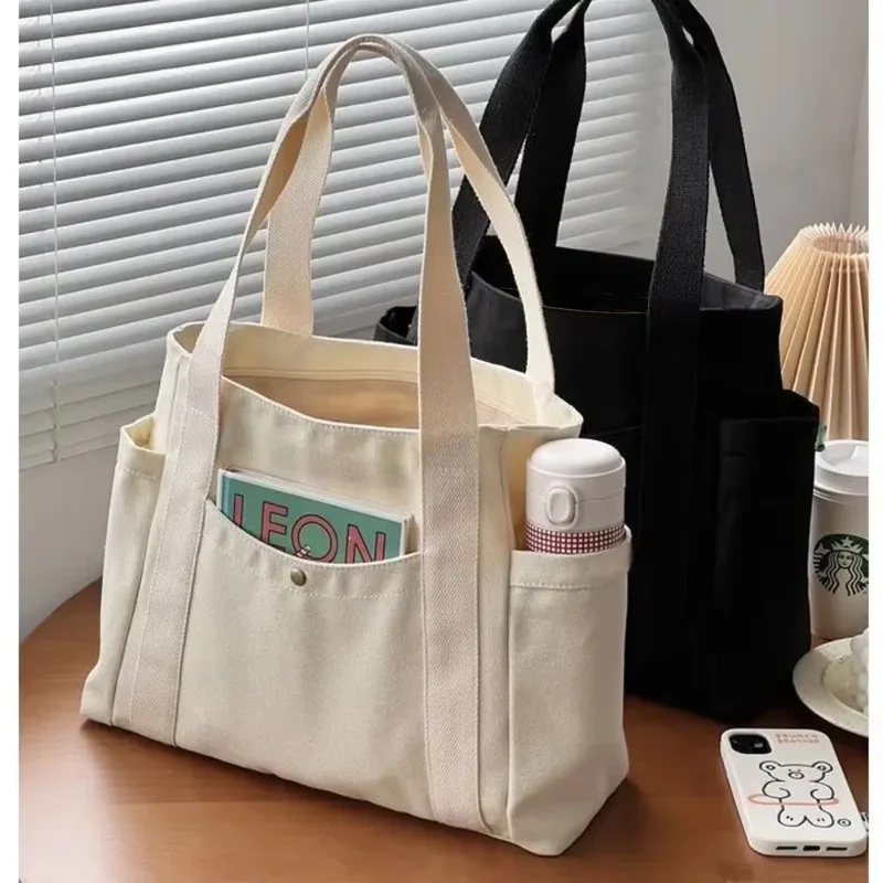 Large Capacity Canvas Tote Bag - Commercial Printing Books ulasan dan harga